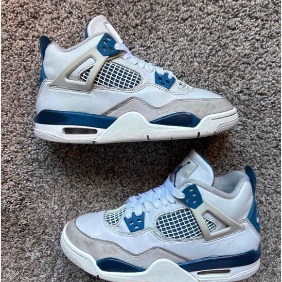 Nike Air Jordan 4 Retro 2024 Military Blue Size 4.5 Youth (Size 6 Women's) - Picture 1 of 7